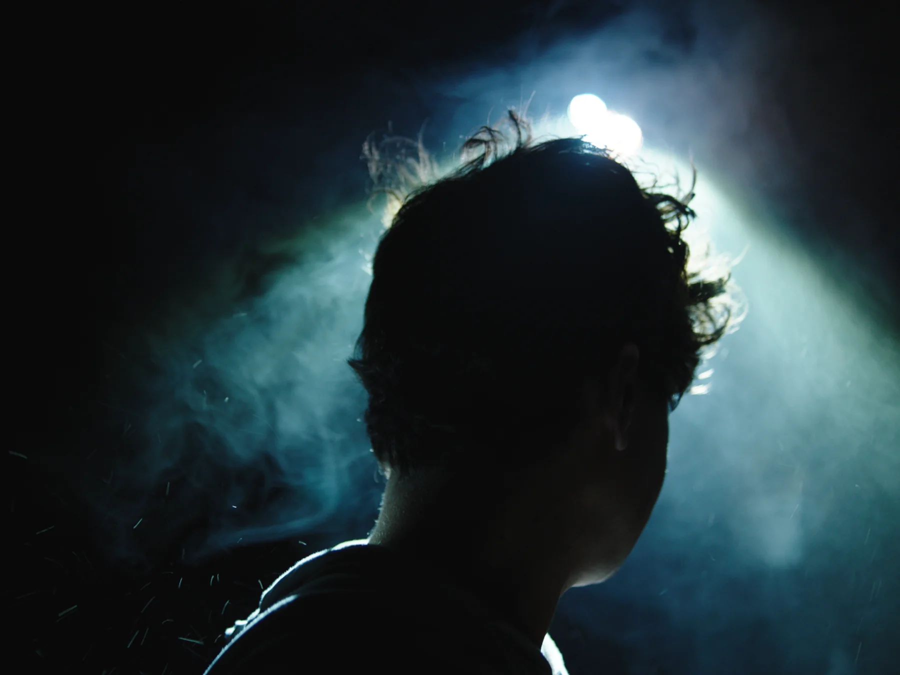 Omri silhouette in blue cinematic light